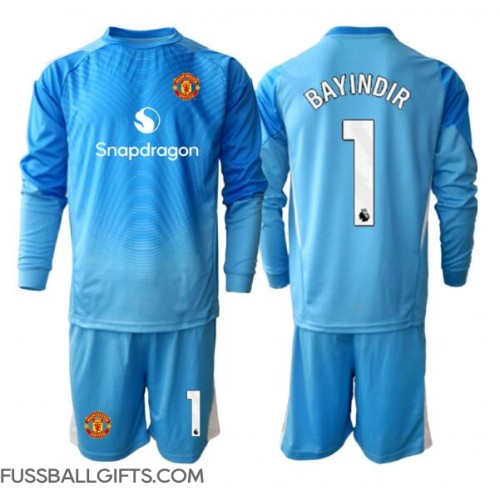 Manchester United Altay Bayindir #1 Torwart Fußballbekleidung Heimtrikot Kinder 2025-26 Langarm (+ kurze hosen)